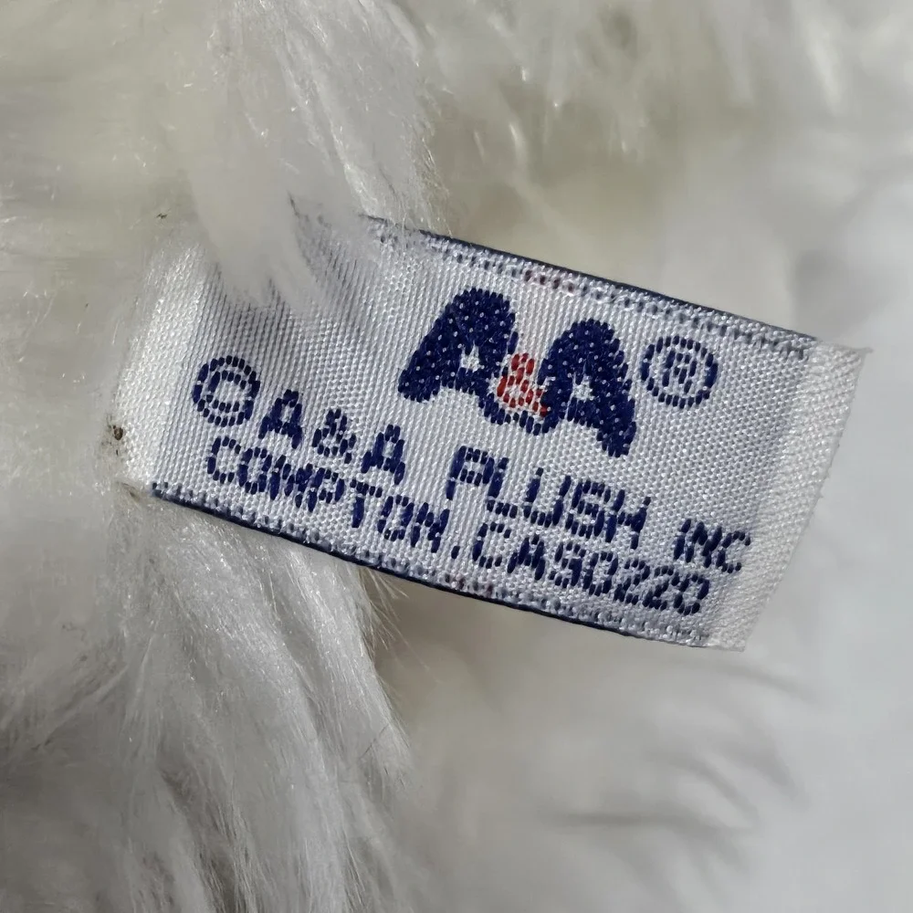 A&A Angel Teddy Bear Plush Jointed Stuffed Toy White W Wings Pink‎ Nose & Toes
